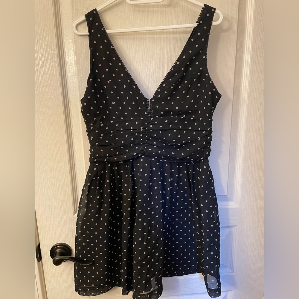 Chic Black Polka Dot Mini Dress